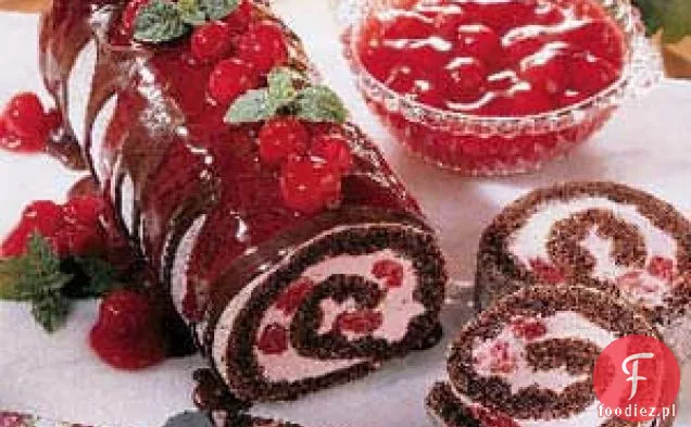Chocolate Cherry Cream-Filled Log