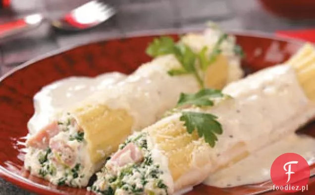 Szpinak Manicotti z szynką