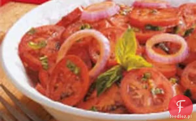Pomidory śliwkowe z balsamicznym winegretem