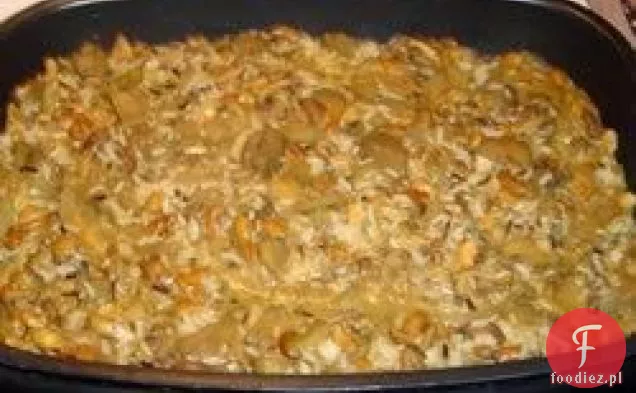 Bakłażan i grzyby z dzikim ryżem
