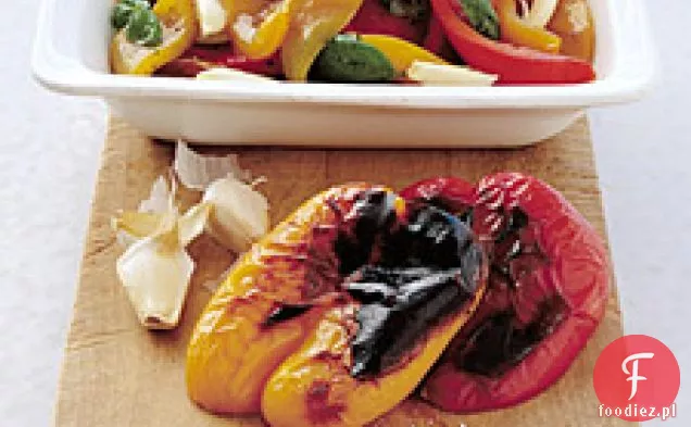 Pieczona Papryka Z Czosnkiem I Bazylią