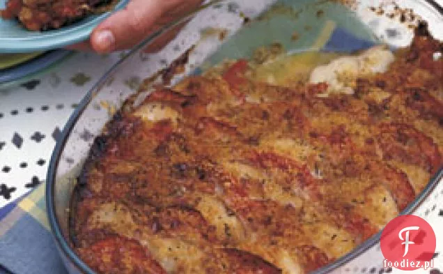Czerwona Zapiekanka Ziemniaczano-Pomidorowa Z Porami, Gruyère I Rozmarynem