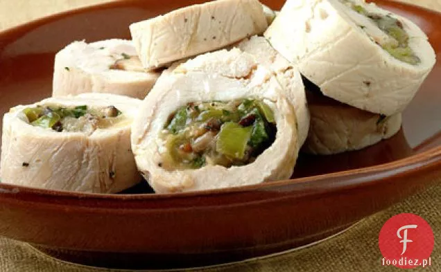 Kurczak nadziewany porami, Shiitakes i mozzarellą
