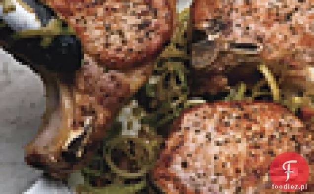 Kotlety wieprzowe z porami w sosie musztardowym