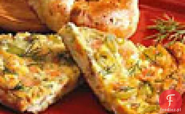 Łosoś wędzony, Por i koperek Frittata