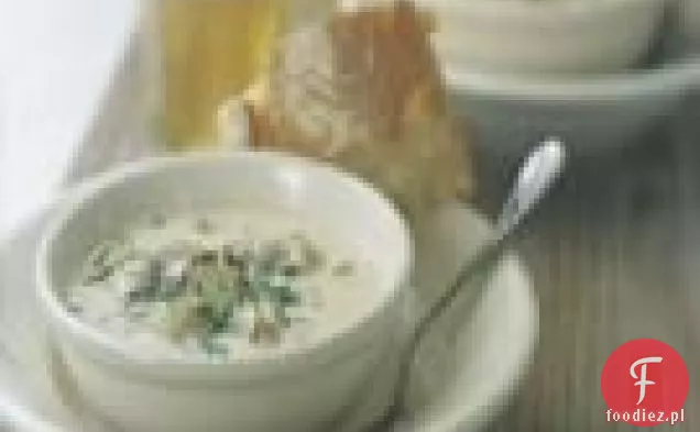 New England Clam Chowder Z Porami I Boczkiem