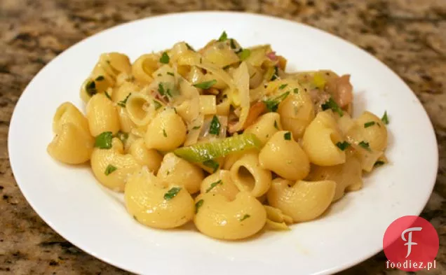 Kolacja: makaron Carbonara z porami
