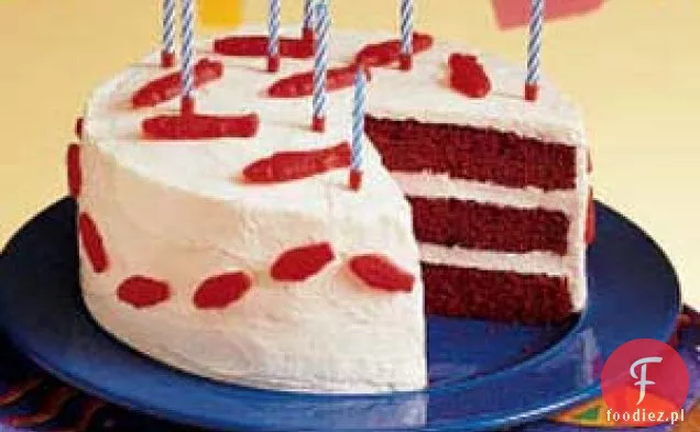 „Rybny” tort z czerwonego aksamitu