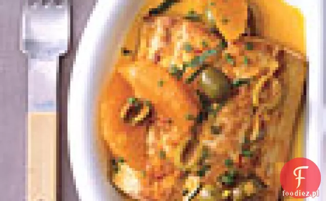 Mahi-Mahi z pomarańczami i oliwkami