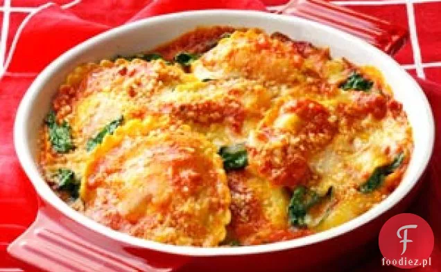 Zapiekane ravioli ze szpinakiem