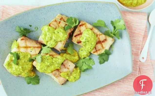 Grillowane Mahi Mahi z żółtym pieprzem-pesto z kolendry