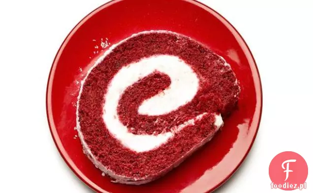 Rolada z ciasta Red Velvet i Wiśni