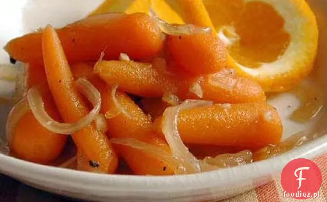 Marchew i cebula szkliwione pomarańczą