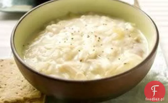 Kremowa zupa z kurczaka i ryżu