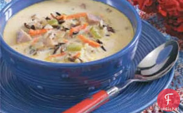 Serowa zupa z szynką i ryżem
