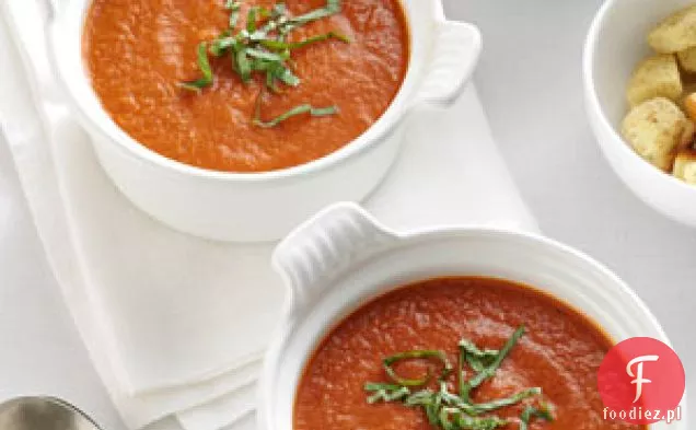 Zupa Z Pieczonych Pomidorów Ze Świeżą Bazylią