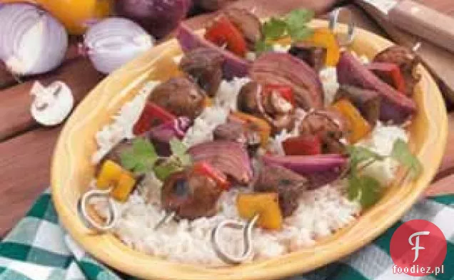 Kabobs warzywny z polędwicy wołowej