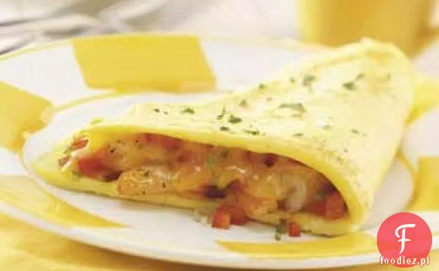 Obfity omlet z krewetkami