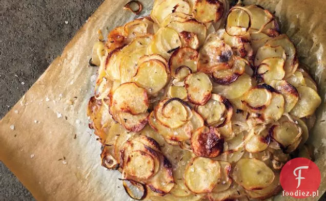 Kaczy tłuszcz-Galette ziemniaczana z kminkiem i słodką cebulą