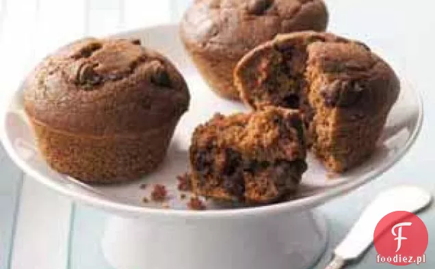 Czekoladowe muffinki z kawałkami czekolady