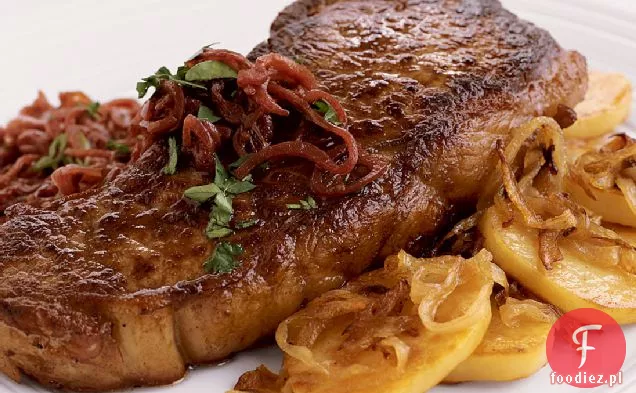 Stek z szalotką i ziemniakami z Lyonnaise