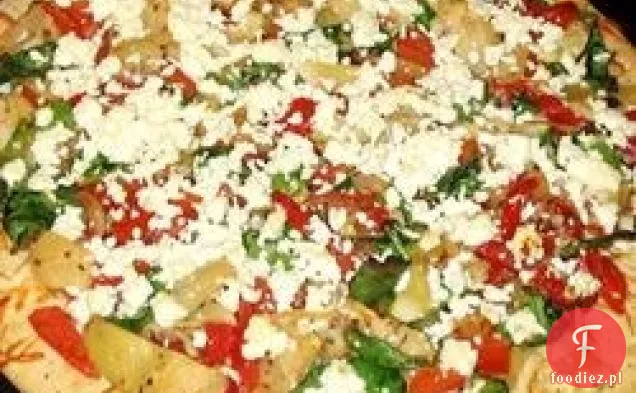 Pizza z papryką, cebulą i fetą
