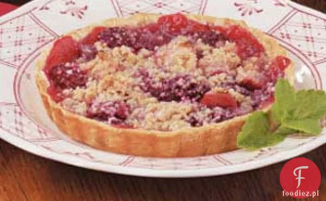 Tarty z jabłkami i malinami z kruszonką