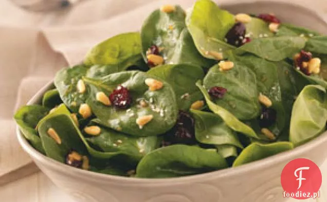 Sałatka Curry-Żurawina-Szpinak