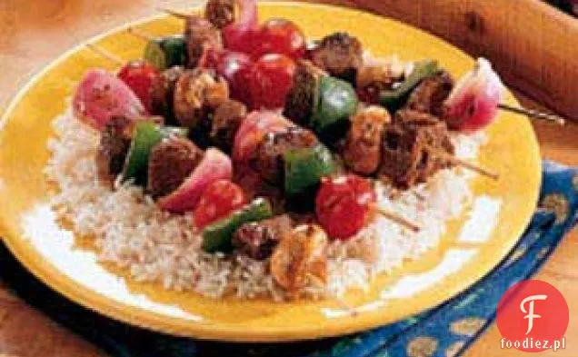 Szaszłyki z wołowiny teriyaki