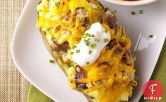 Dwa razy pieczone ziemniaki na śniadanie dla dwojga