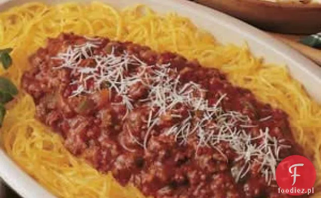 Spaghetti z dyni z sosem mięsnym