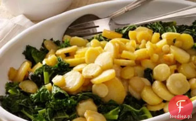 Pasternak glazurowany klonem na jarmużu