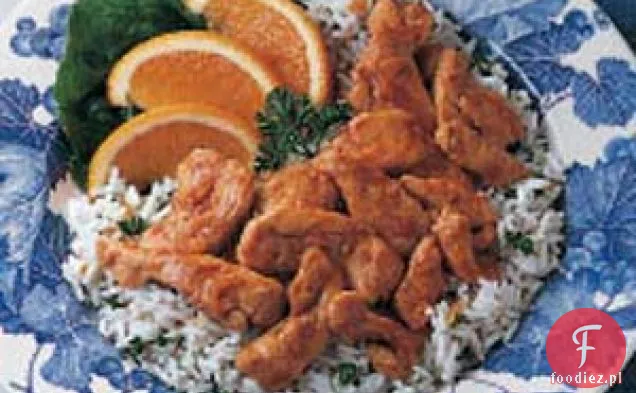 Kurczak z czosnkiem na ryżu