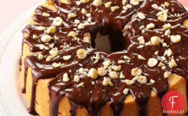 Ciasto anielskie w lukrze mokka-orzech laskowy