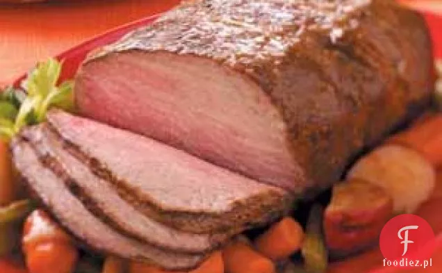 Pieczona wołowina z syropem klonowo-pomarańczowym