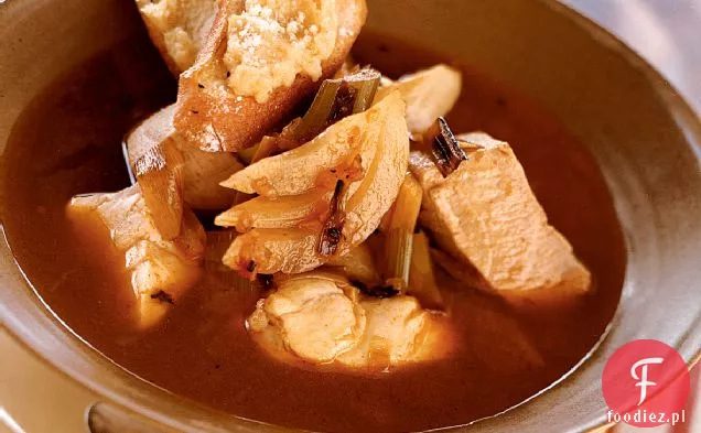 Śródziemnomorska zupa rybna z Garlicky Rouille