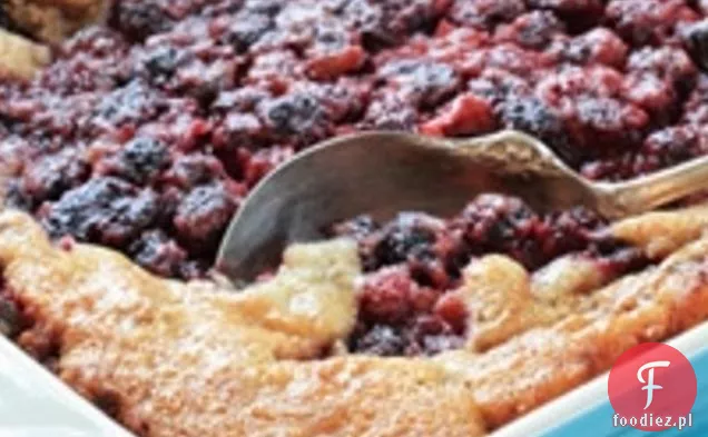 Placek brzoskwiniowo-jagodowy Rocco Dispirito z imbirem i C