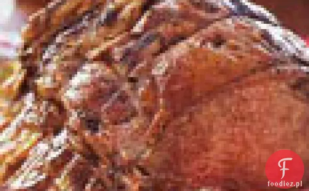 Pieczone żeberka z sosem Madera i sosem chrzanowym