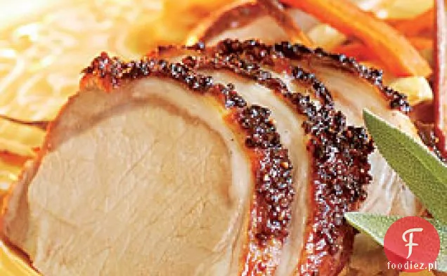 Pieczeń Wieprzowa Glazurowana Z Marchewką, Pasternakiem I Gruszkami