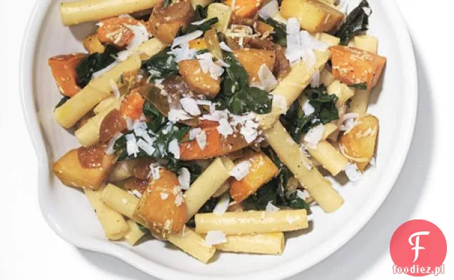 Ziti z patelnią-pieczone warzywa korzeniowe