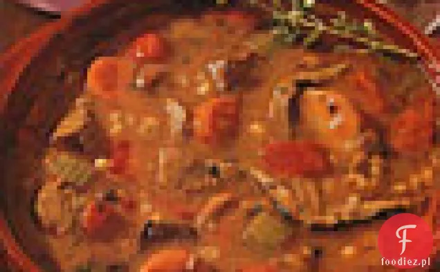 Zupa jęczmienna wołowa z grzybami i pasternakiem