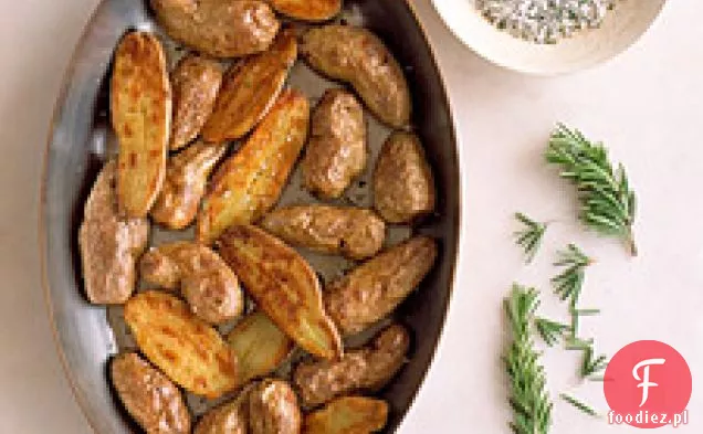 Pieczone Ziemniaki Fingerling Z Przyprawioną Solą