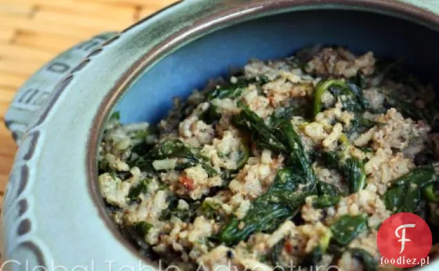 Szpinak I Ryż Ze Sfermentowaną Szarańczą