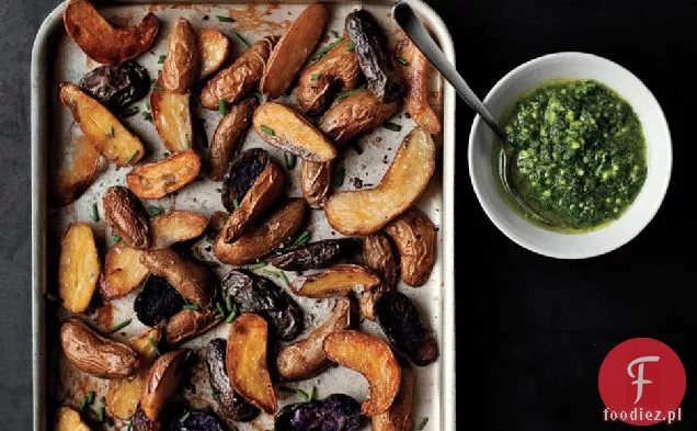 Pieczone Ziemniaki Fingerling Ze Szczypiorkiem Pesto