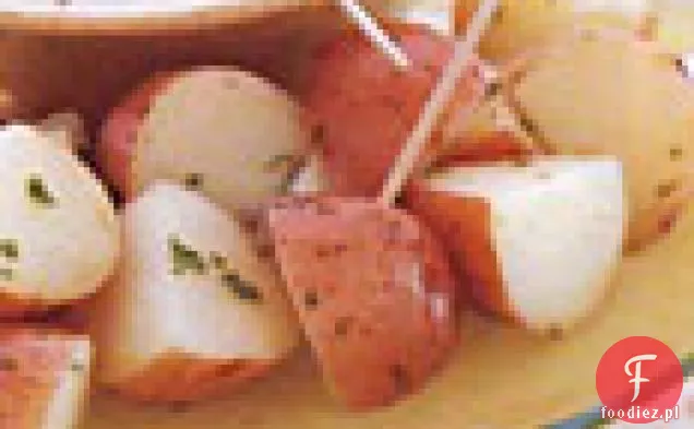 Młode ziemniaki z Fondue z trzema serami
