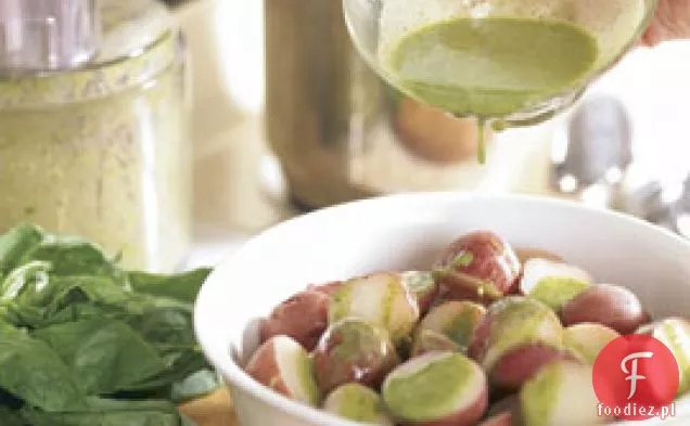Ciepłe Ziemniaki Z Bazylią Vinaigrette