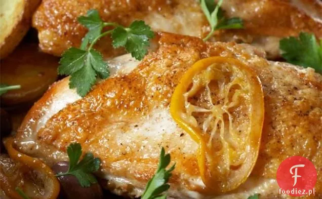 Pierś Z Kurczaka Z Pomarańczą, Oliwkami I Młodymi Ziemniakami