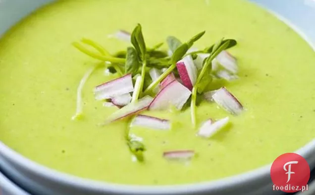 Schłodzona Angielska Zupa Grochowa Z Szynką I Rzodkiewką