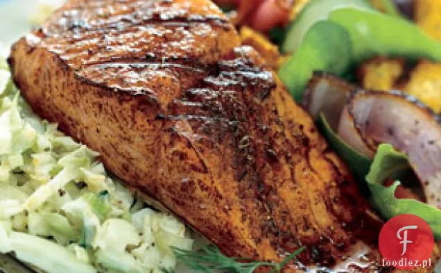 Łosoś grillowany z koprem i koperkiem