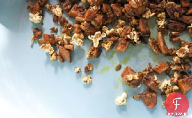 Marokańskie Przyprawione Słodkie Ziemniaki Z Popcornem, Pekanami I Pepitas